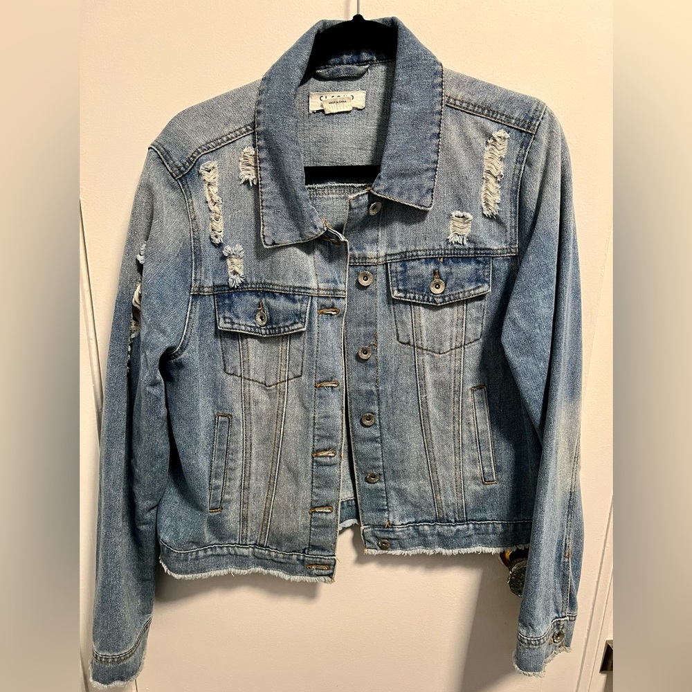 Ci Sono Distressed Denim Jacket
